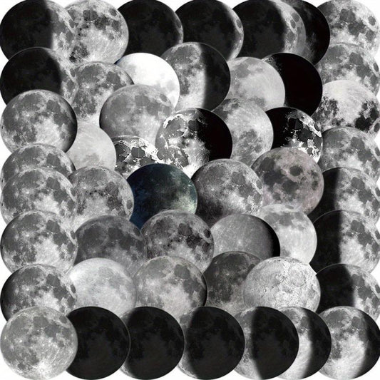 50pcs Moon Phase Series Graffiti Stickers for Motorcycles Laptops Desktops
