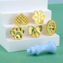 Fire Wax Stamp Set with 5 Wax Seal Heads and 1 Handle