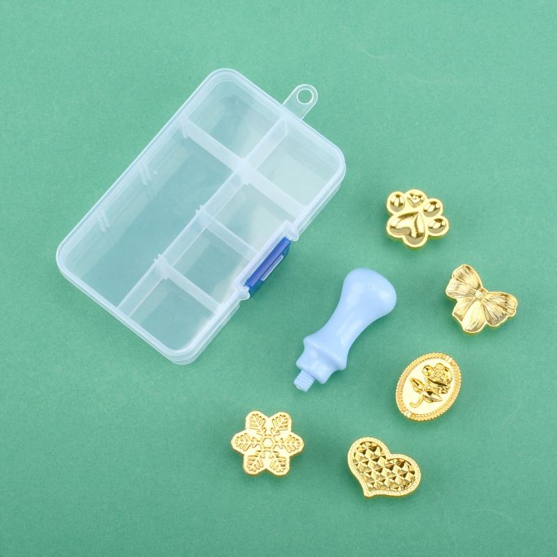 Fire Wax Stamp Set with 5 Wax Seal Heads and 1 Handle