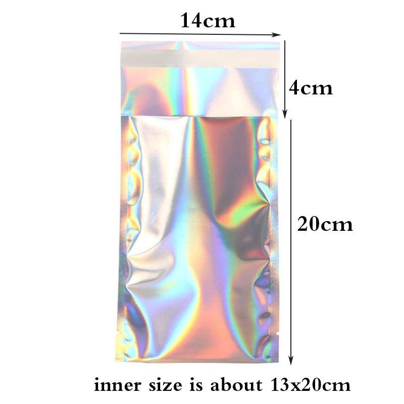 25pcs Holographic Rainbow Flat Foil Mailing Envelope Large