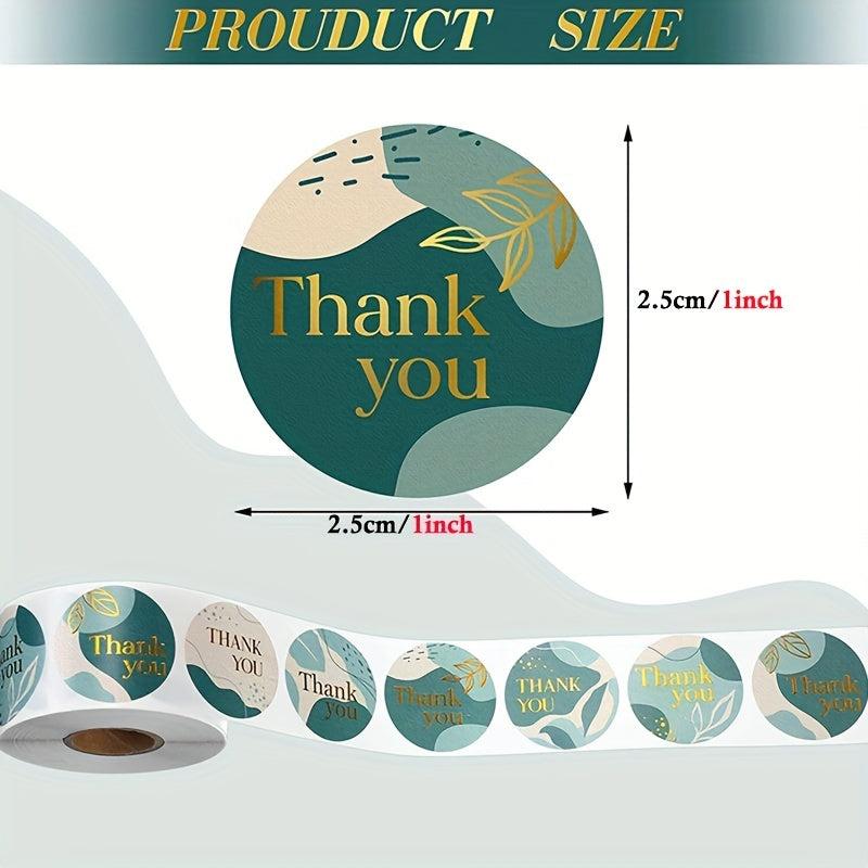 500 Thank You Decorative Stickers Roll 2 54 cm Self-Adhesive Labels