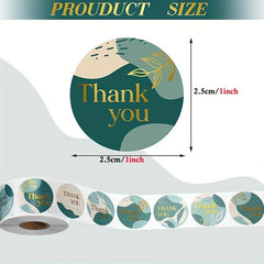 500 Thank You Decorative Stickers Roll 2 54 cm Self-Adhesive Labels