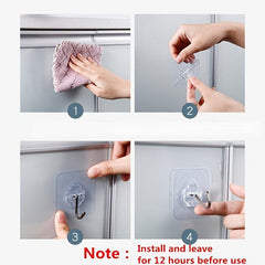 10pcs No Trace No Punching Sticky Hook for Kitchen Toilet Office