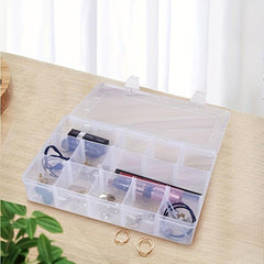 Clear Storage Box with Adjustable Dividers 15 Grids