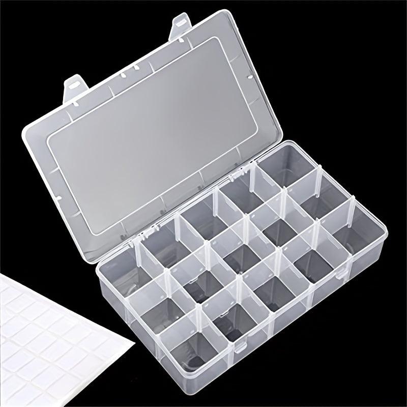 Clear Storage Box with Adjustable Dividers 15 Grids