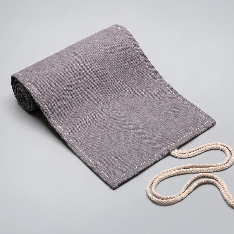 Gray Canvas Pen Curtain Large Capacity Pencil Case