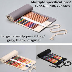 Gray Canvas Pen Curtain Large Capacity Pencil Case