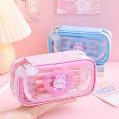 Large Capacity Cartoon Pencil Case for Students