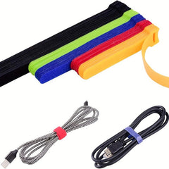 50pcs Adjustable Cable Ties with Hook and Loop - Cord Organizer Straps