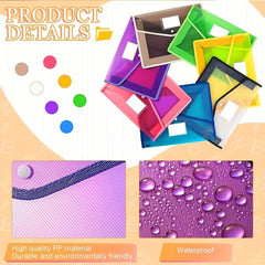 Colorful Expanding File Folder with Snap Closure
