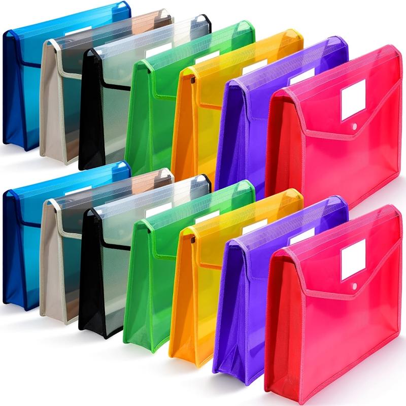 Colorful Expanding File Folder with Snap Closure