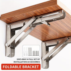 Heavy Duty Foldable L Shelf Brackets for DIY Shelves & Tables