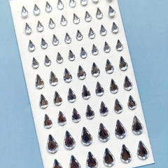 Water Drop Teardrop Diamond Stickers Self Adhesive Face Nail Teardro