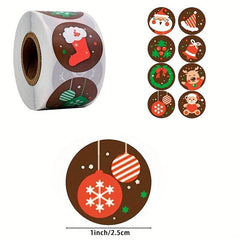 500pcs Christmas Santa Claus Stickers Roll Holiday Decoration Gift Series