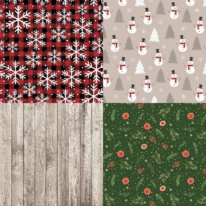 24 Sheets Christmas Scrapbook Paper Pads Holiday DIY Packaging Paper