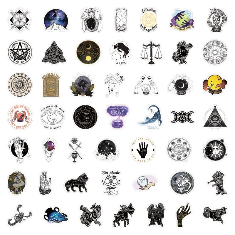 50Pcs Astrology Tarot Series Waterproof Decorative Stickers