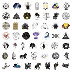 50Pcs Astrology Tarot Series Waterproof Decorative Stickers