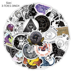 50Pcs Astrology Tarot Series Waterproof Decorative Stickers