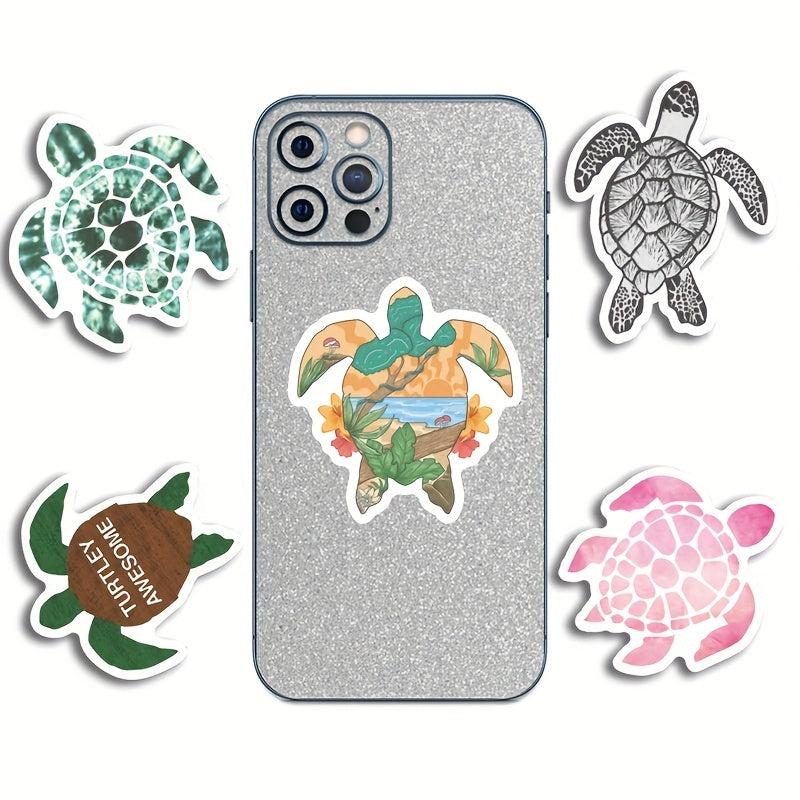 50pcs Waterproof Turtle Stickers for Laptops Students and More
