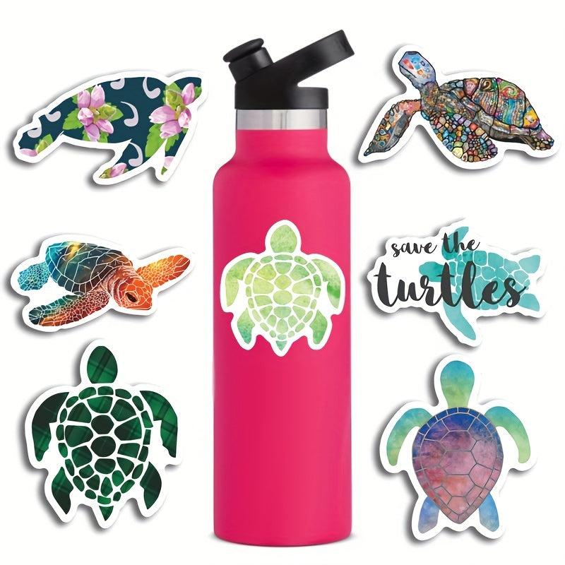 50pcs Waterproof Turtle Stickers for Laptops Students and More