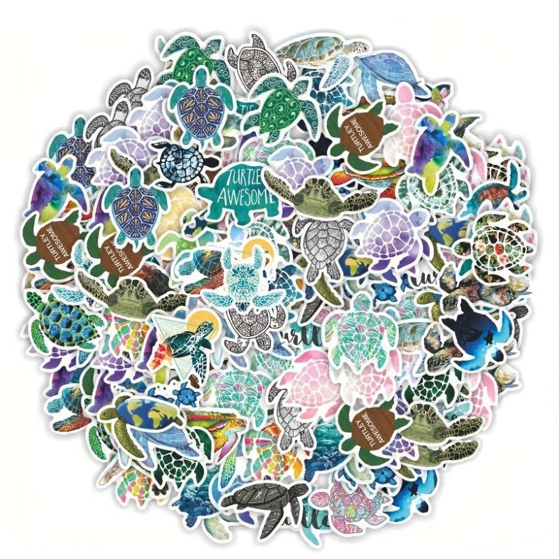 50pcs Waterproof Turtle Stickers for Laptops Students and More