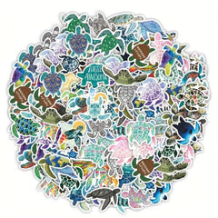 50pcs Waterproof Turtle Stickers for Laptops Students and More