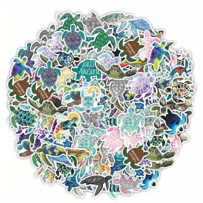 50pcs Waterproof Turtle Stickers for Laptops Students and More