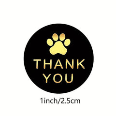 500pcs Dog Paw Print Thank You Label Stickers for Mailing Box Seal Decor