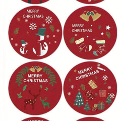 500 Merry Christmas Theme Stickers for DIY Gift Baking Envelope Decoration