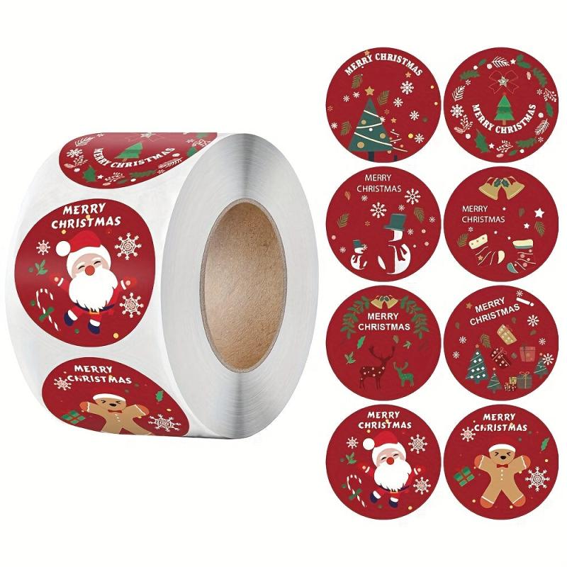 500 Merry Christmas Theme Stickers for DIY Gift Baking Envelope Decoration