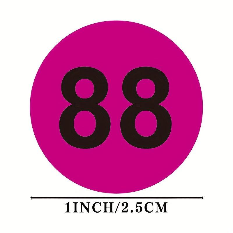500 25mm Round Numbered 1-100 Digital Labels & Stickers