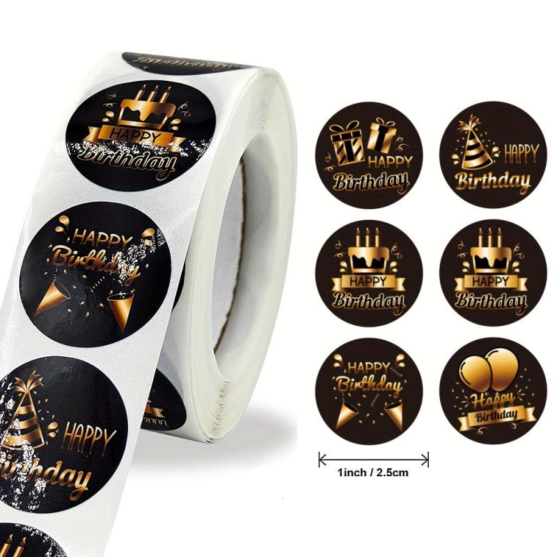 500 Birthday Party Stickers Roll Gift Decoration Self adhesive Stickers