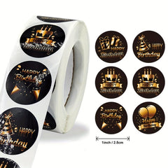 500 Birthday Party Stickers Roll Gift Decoration Self adhesive Stickers