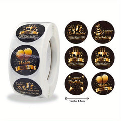 500 Birthday Party Stickers Roll Gift Decoration Self adhesive Stickers