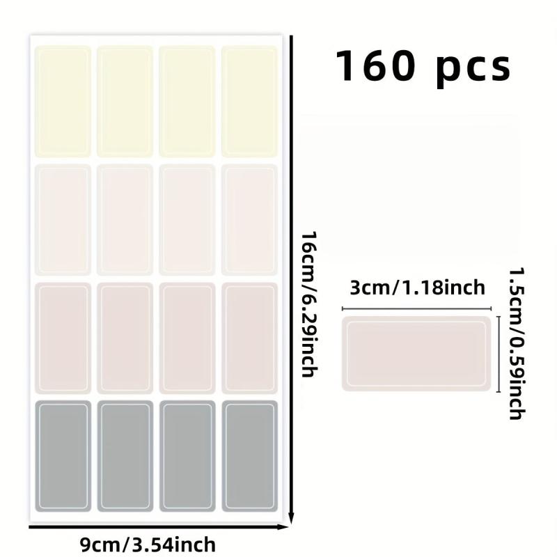 Waterproof Label Sticker Pack - 160/60/40 Pieces - Assorted Shapes & Sizes