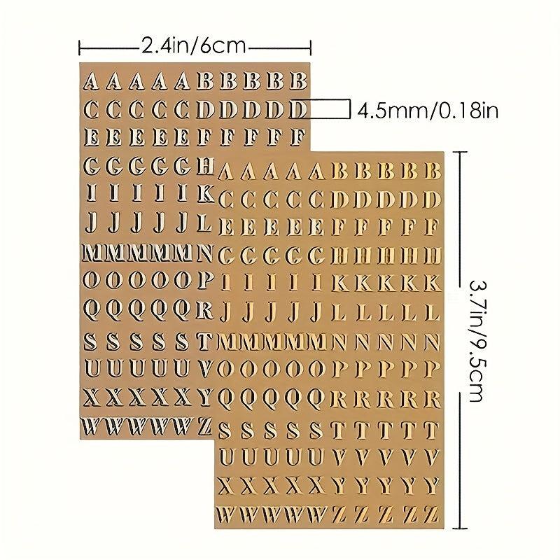 Mini Silver Alphabet Number Stickers For Nail Art Epoxy Crafts