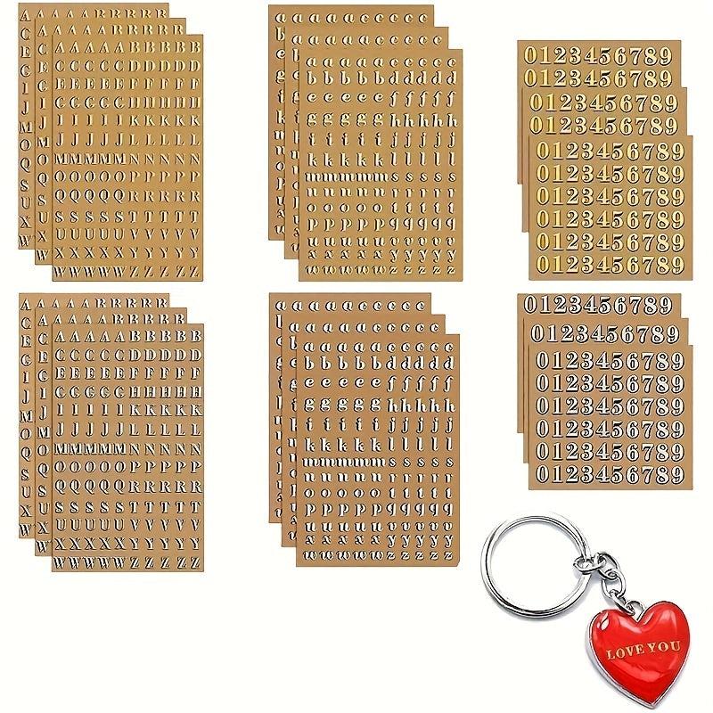 Mini Silver Alphabet Number Stickers For Nail Art Epoxy Crafts