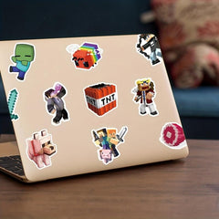 50pcs Cartoon Pixel Game Series Stickers for Laptop Motorcycle Cup Waterproof