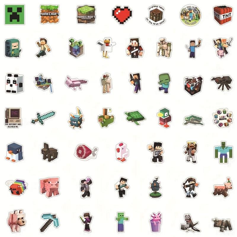 50pcs Cartoon Pixel Game Series Stickers for Laptop Motorcycle Cup Waterproof