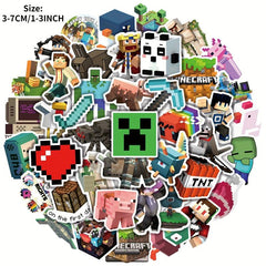 50pcs Cartoon Pixel Game Series Stickers for Laptop Motorcycle Cup Waterproof
