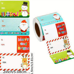 500pcs Christmas Holiday Roll Stickers Gift Series Self adhesive Labels