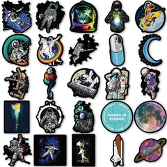 50Pcs 'Astronaut Space Travel' Graffiti Stickers Waterproof
