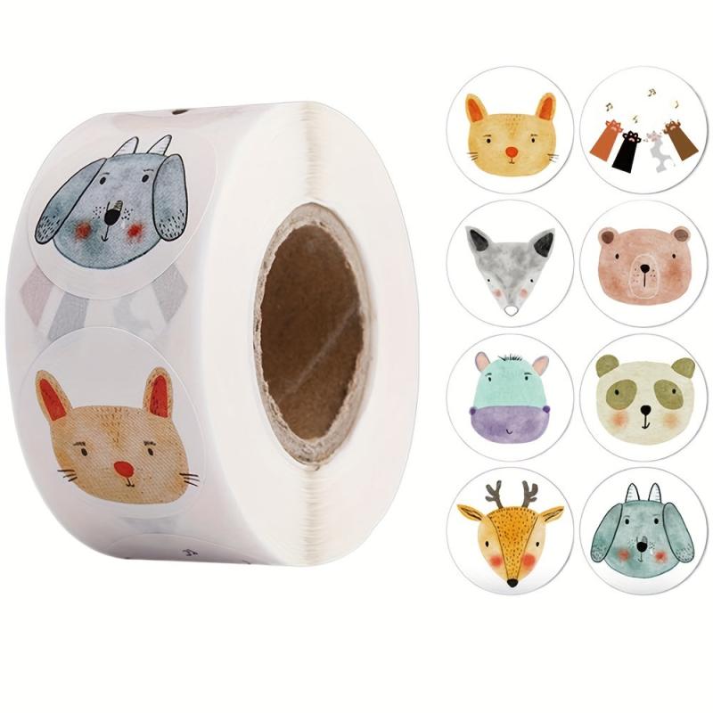 500pcs Cartoon Animal Reward Stickers for Kids & Teachers