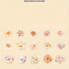 30pcs Flower Dream Series Vintage Notebook DIY Sticker Pack