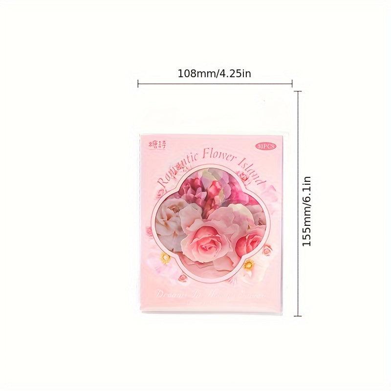 30pcs Flower Dream Series Vintage Notebook DIY Sticker Pack