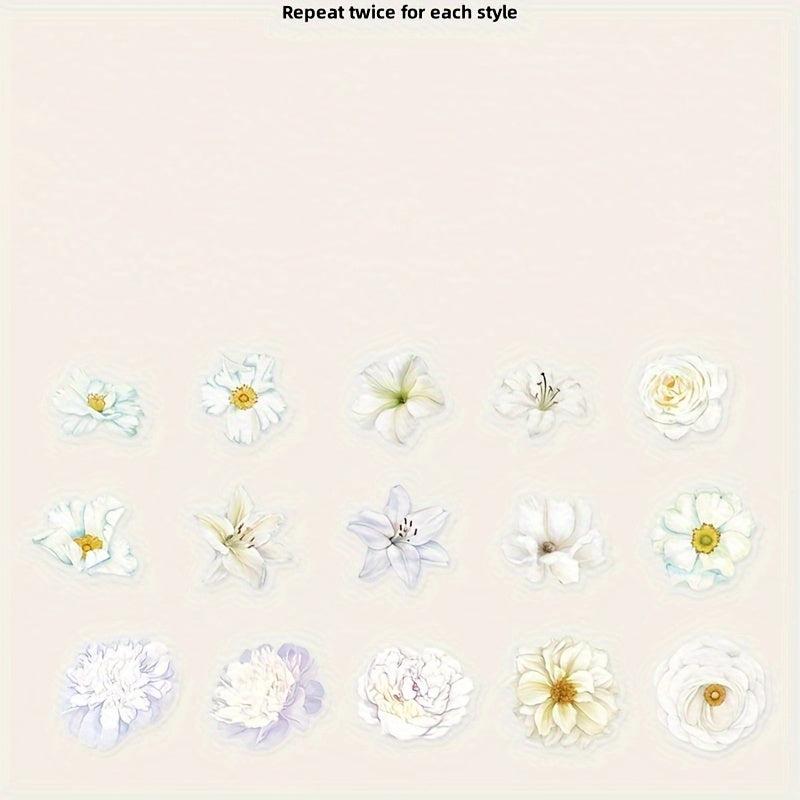 30pcs Flower Dream Series Vintage Notebook DIY Sticker Pack