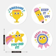 500pcs Cartoon Reward Stickers Praise Stickers 4 Designs DIY Materials