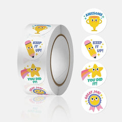 500pcs Cartoon Reward Stickers Praise Stickers 4 Designs DIY Materials