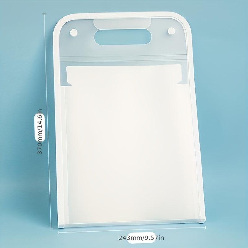 A4 Macaron Vertical Binding File Bag Document Folder 13 Grid Portable