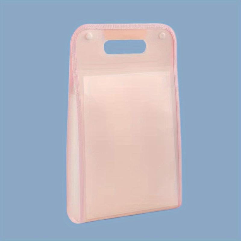 A4 Macaron Vertical Binding File Bag Document Folder 13 Grid Portable